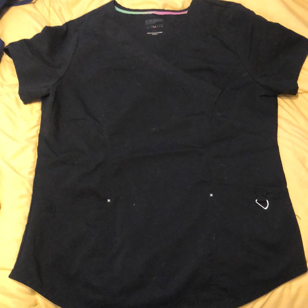 Black womens fitted scrub top